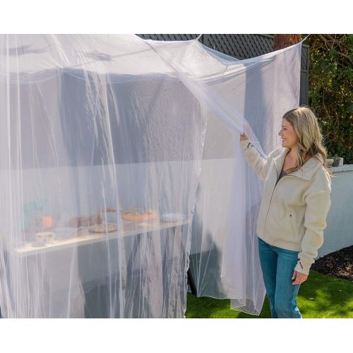  EVEN NATURALS Luxury Mosquito Net for Double to King Size Bed Canopy Camping Screen House Finest Mesh ? 300 Holes per Square Inch, 2 Entries, Easy to Install, Hanging Kit, Storage