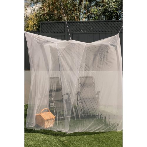  EVEN NATURALS Luxury Mosquito Net for Double to King Size Bed Canopy Camping Screen House Finest Mesh ? 300 Holes per Square Inch, 2 Entries, Easy to Install, Hanging Kit, Storage