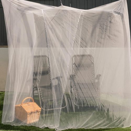  EVEN Naturals Luxury Mosquito Net for Bed Canopy, Tent for Single to Twin XL, Camping Screen House, Finest Holes Mesh 300, Square Netting Curtain for Bunk Bed, Easy Installation, S