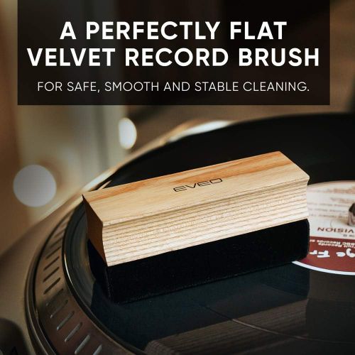  EVEO Vinyl Record Player Cleaner - 4in1 Vinyl Records Albums Stand Cleaner Kit-Includes Soft Velvet Brush, Cleaning Liquid, Brush Cleaner & Turntable Stylus Cleaning Gel-Vinyl Record St