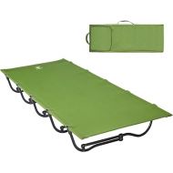 EVER ADVANCED Folding Camping Cot for Adults, Compact Sleeping Cots with Carry Bag, Portable Heavy Duty Foldable Camp Bed for Outdoor, Travel, Green