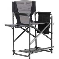 EVER ADVANCED Medium Tall Directors Chair Bar Height Foldable Makeup Artist Chair with Side Table Cup Holder Side Storage Bag Footrest, Supports 300LBS