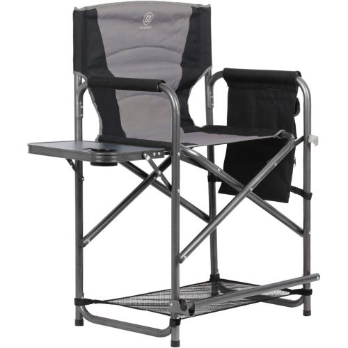  EVER ADVANCED Medium Tall Directors Chair Bar Height Foldable Makeup Artist Chair with Side Table Cup Holder Side Storage Bag Footrest, Supports 300LBS