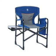 EVER ADVANCED Lightweight Folding Directors Chairs Outdoor, Aluminum Camping Chair with Side Table and Storage Pouch, Heavy Duty Supports 350LBS (Blue)