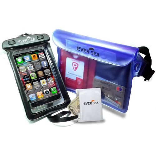  [아마존베스트]EVER SEA Waterproof Phone case and Pouch - Set of 2 with Extra Water Resistant Wallet