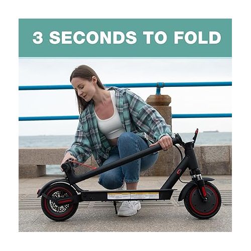  EVERCROSS Electric Scooter, 350W Electric Scooter Adults, Up to 19 MPH & 19 Miles E-Scooter, 8.5'' Solid Tires Lightweight Folding Electric Scooter for Adults with APP Control