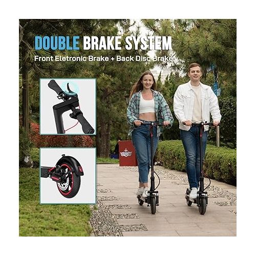  EVERCROSS Electric Scooter, 350W Electric Scooter Adults, Up to 19 MPH & 19 Miles E-Scooter, 8.5'' Solid Tires Lightweight Folding Electric Scooter for Adults with APP Control