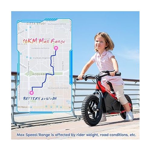  EVERCROSS Electric Balance Bike for Kids, 100W Lightweight Toddler Bike with 12