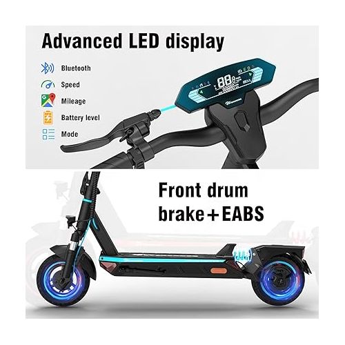  EVERCROSS Electric Scooter, 800W Motor, 31 Miles Range, 10'' Solid Tires, 28 Mph Folding Commuting Electric Scooter Adults, Dual Braking System, App Control