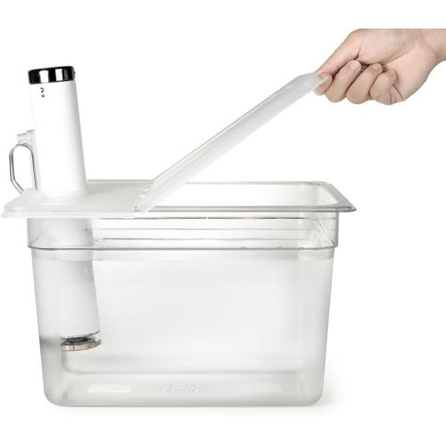  EVERIE Sous Vide Container 12 Quart with Collapsible Hinged Lid Compatible with Breville Joule Sous Vide Immersion Circulator Cooker (Side Mount)