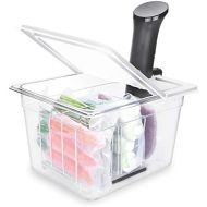 EVERIE Sous Vide Container 12 Qt with Collapsible Hinged Lid and Rack, Compatible with Anova Nano and AN500-US00 and Instant Pot, SET-12-NANO-PP