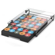 [아마존베스트]EVERIE Glass Top Coffee Pod Storage Organizer Drawer Holder Compatible with K Cup Pods, Holds 35 Pods, KP3501-BL