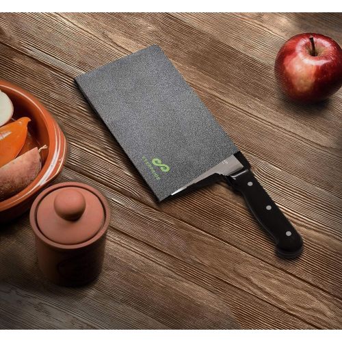  EVERPRIDE Butcher Chef Knife Edge Guard - Wide Knives Blade Edge Protectors - Meat Cleaver Knife Sheath - BPA-Free Chef Knife Cover Fits Blades Up To 8” x 4” ? Knives Not Included