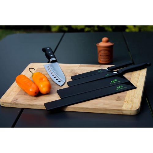  EVERPRIDE Chef Knife Sheath Set (4-Piece Set) Universal Blade Edge Cover Guards for Chef’s and Kitchen Knives ? Durable, BPA-Free, Felt Lined, Sturdy ABS Plastic ? Knives Not Inclu