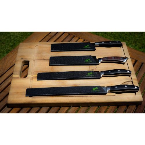  EVERPRIDE Chef Knife Sheath Set (4-Piece Set) Universal Blade Edge Cover Guards for Chef’s and Kitchen Knives ? Durable, BPA-Free, Felt Lined, Sturdy ABS Plastic ? Knives Not Inclu