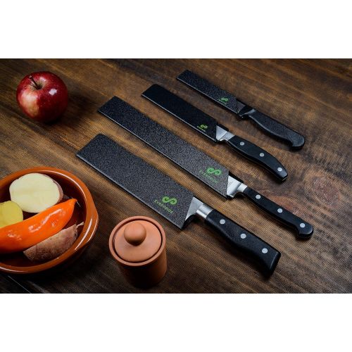  EVERPRIDE Chef Knife Sheath Set (4-Piece Set) Universal Blade Edge Cover Guards for Chef’s and Kitchen Knives ? Durable, BPA-Free, Felt Lined, Sturdy ABS Plastic ? Knives Not Inclu