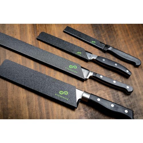  EVERPRIDE Chef Knife Sheath Set (4-Piece Set) Universal Blade Edge Cover Guards for Chef’s and Kitchen Knives ? Durable, BPA-Free, Felt Lined, Sturdy ABS Plastic ? Knives Not Inclu