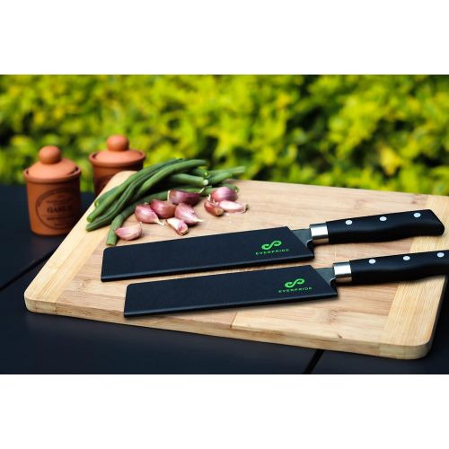  EVERPRIDE 8 Inch Chef Knife Sheath Set (2-Piece Set) Universal Blade Edge Cover Guards for Chef and Kitchen Knives ? Durable, BPA-Free, Felt Lined, Sturdy ABS Plastic ? Knives Not