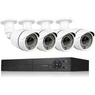 Eversecu 4 Channel Security Camera System 1080P Lite DVR and (4) 2.0MP 1080P Weatherproof Cameras Support Night Vison Weatherproof, Motion Alert, Smartphone, PC Easy Remote Access (NO HDD Included)