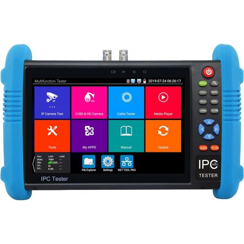  EVERSECU 7 Inch Touch Screen 5 in 1 CCTV Tester Support Upt to 4K IP Camera & 720P/1080P/3.0mp/4.0mp/5.0 Megapixel AHD, TVI, CVI & CVBS Analog Camera, with Keyboard/IP Discovery/Wi