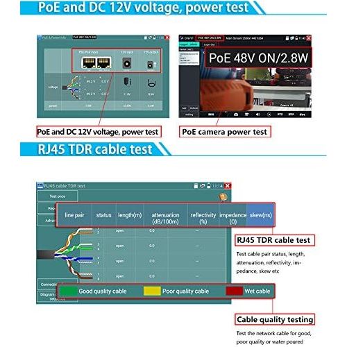  Eversecu Portable 5 in 1 CCTV Tester Support Upt to 4K IP Camera & 720P/1080P/3mp/4mp/5 Megapixel AHD, TVI, CVI & CVBS Analog Camera, with 4 Touch Screen/Keyboard/IP Discovery/WiFi