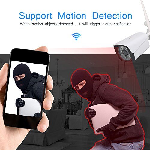  EVERSECU Eversecu Wireless Security Camera System, Video Security System,4pcs 1080P Bullet IP Cameras 1pcs 4CH 1080P NVR,Support Motion Detection Alarm & Remote View by iOS or Android App(N