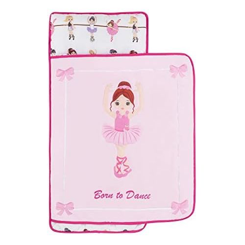  [아마존베스트]EVERYDAY KIDS Everyday Kids Toddler Nap Mat with Removable Pillow -Born to Dance Ballerina- Carry Handle with Straps Closure, Rollup Design, Soft Microfiber for Preschool, Daycare, Sleeping Bag