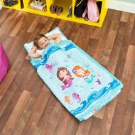 [아마존베스트]Everyday Kids Toddler Nap Mat with Removable Pillow -Underwater Mermaids- Carry Handle with Fastening Straps Closure, Rollup Design, Soft Microfiber for Preschool, Daycare Sleeping