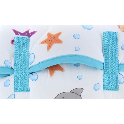  [아마존베스트]Everyday Kids Toddler Nap Mat with Removable Pillow -Underwater Mermaids- Carry Handle with Fastening Straps Closure, Rollup Design, Soft Microfiber for Preschool, Daycare Sleeping