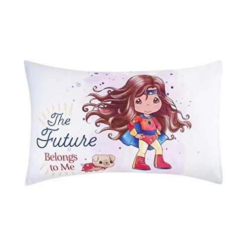  Everyday KIDS Precious Moments Isabella The Super Hero Toddler Sheet Set by Everyday Kids; Fitted Sheet&Pillowcase Features Izzy Image in Cape&Boots with Her Dog; Lavender Light Pu