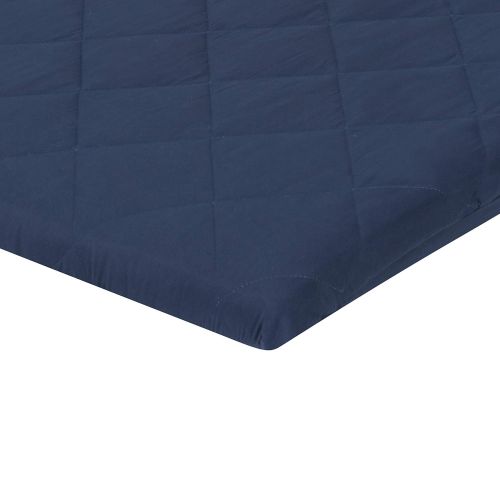  Everyday Kids Quilted Pack n Play Playard Sheet, Breathable Thick Playpen Sheet, Fits Most Playard - Navy Fitted Sheet