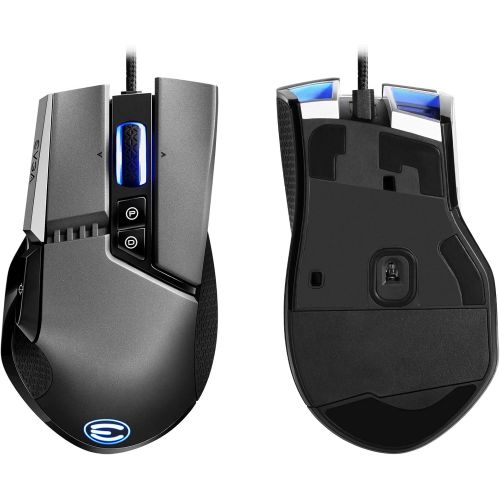  EVGA X17 Gaming Mouse, Wired, Grey, Customizable, 16,000 DPI, 5 Profiles, 10 Buttons, Ergonomic 903-W1-17GR-KR