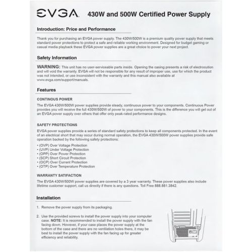  EVGA 100-W1-0500-KR 500 W1, 80+ White 500W, 3 Year Warranty, Power Supply, Black & Western Digital 1TB WD Blue PC Hard Drive - 7200 RPM Class, SATA 6 Gb/s, 64 MB Cache, 3.5 - WD10E