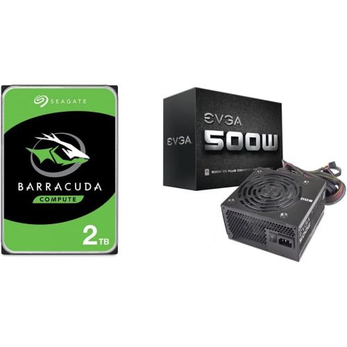  EVGA 500W 80PLUS Certified ATX12V/EPS12V Power Supply 100-W1-0500-KR & Seagate Barracuda 2TB Internal Hard Drive HDD ? 3.5 Inch SATA 6Gb/s 7200 RPM 256MB Cache 3.5-Inch