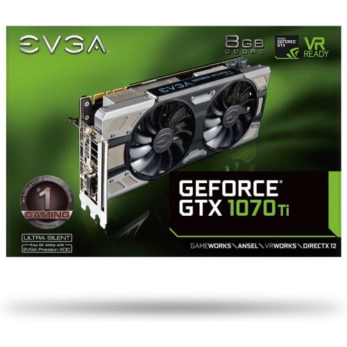  EVGA GeForce GTX 1070 Ti FTW2 GAMING, 8GB GDDR5, iCX Technology - 9 Thermal Sensors & RGB LED GPM, Asynch Fan, Optimized Airflow Graphics Card 08G-P4-6775-KR