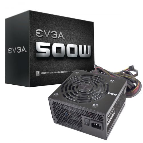  EVGA 500 W1, 80+ WHITE 500W, 3 Year Warranty, Power Supply 100-W1-0500-KR, Black