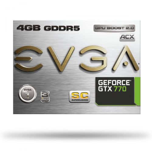  EVGA GeForce GTX 770 Superclocked with ACX Cooler 4 GB GDDR5 256-Bit Dual-Link DVI-IDVI-D HDMI DP SLI Ready Graphics Card 04G-P4-3774-KR