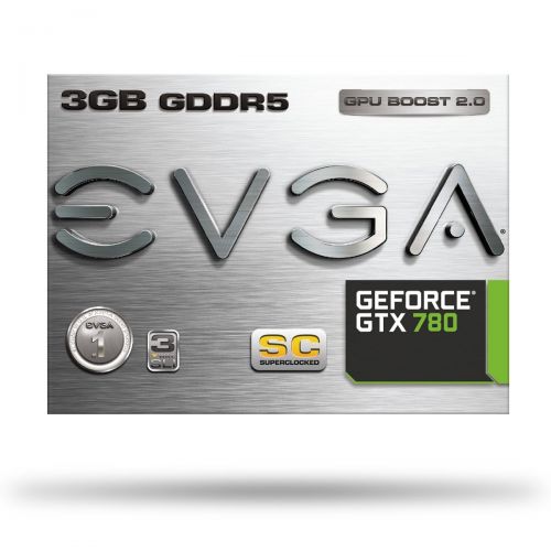  EVGA GeForce GTX780 SuperClocked wEVGA ACX Cooler 3GB GDDR5 384bit, DVI-I, DVI-D, HDMI,DP, SLI Ready (03G-P4-2784-KR)