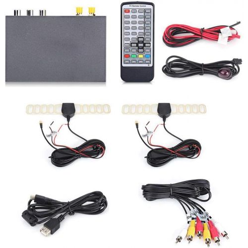  EVGATSAUTO Car Digital TV Box, 1080P HD DVB T2 Car Mobile Digital TV Box Receiver 2 Antenna Tuner Remote Control (Not Suitable for Germany)