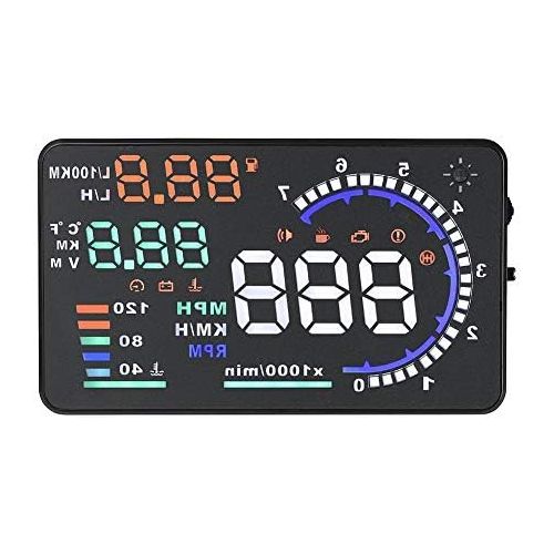  EVGATSAUTO Upgrade Head Up Display, A8 5.5 Inch OBD II Car HUD Head Up Display, Car Windshield Reflective Screen Speed Display