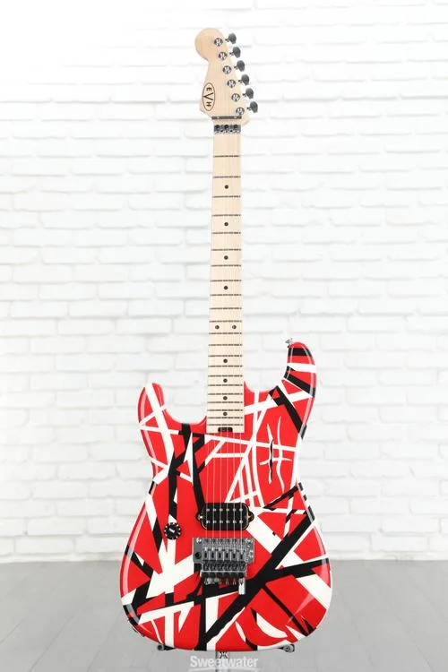  EVH Striped Series Left-Handed - Red w/ Black Stripes