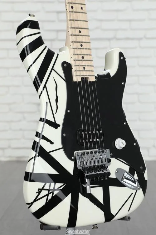  EVH Striped Series - White w/ Black Stripes