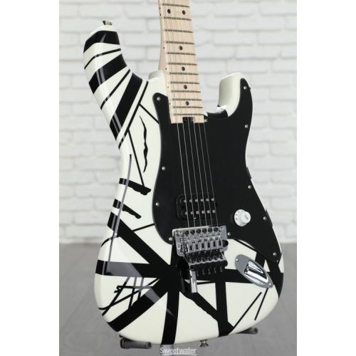  EVH Striped Series - White w/ Black Stripes