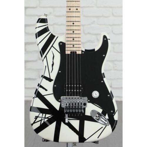  EVH Striped Series - White w/ Black Stripes