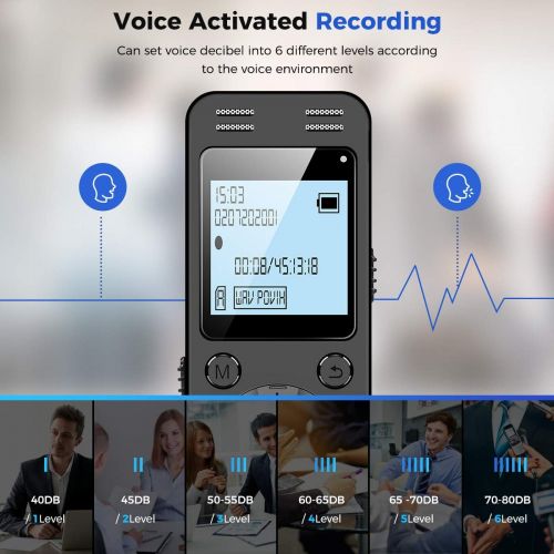  [아마존베스트]32GB Digital Voice Recorder for Lectures Meetings - EVIDA 2324 Hours Voice Activated Recording Device Audio Recorder with Playback,Password