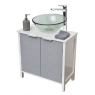 EVIDECO 9900208 Non Pedestal Under Sink Storage Vanity Cabinet-Modern D-White and Grey