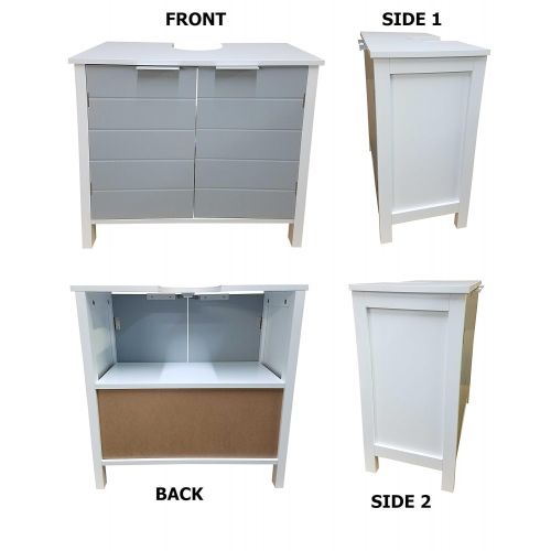  EVIDECO 9900208 Non Pedestal Under Sink Storage Vanity Cabinet-Modern D-White and Grey