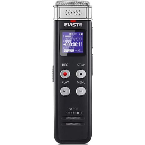  [아마존베스트]EVISTR 16GB Digital Voice Recorder Voice Activated Recorder with Playback - Upgraded Small Tape Recorder for Lectures, Meetings, Interviews, Mini Audio Recorder USB Charge, MP3