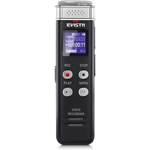  [아마존베스트]EVISTR 16GB Digital Voice Recorder Voice Activated Recorder with Playback - Upgraded Small Tape Recorder for Lectures, Meetings, Interviews, Mini Audio Recorder USB Charge, MP3