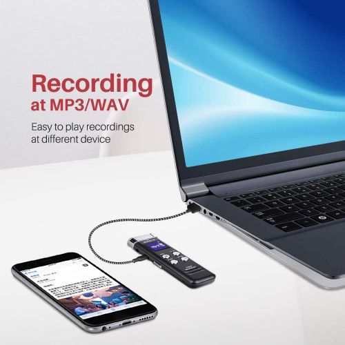  [아마존베스트]EVISTR 16GB Digital Voice Recorder Voice Activated Recorder with Playback - Upgraded Small Tape Recorder for Lectures, Meetings, Interviews, Mini Audio Recorder USB Charge, MP3